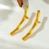 Fashion Simple Irregular Goldplated Stainless Steel Geometric Branchshaped Women's Earrings