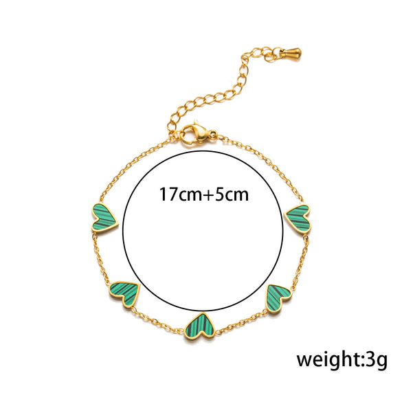 Fashion Simple Light Luxury All Match Titanium Steel Heart Shaped Plated Bracelet Jewelry With Electroplating Treatment