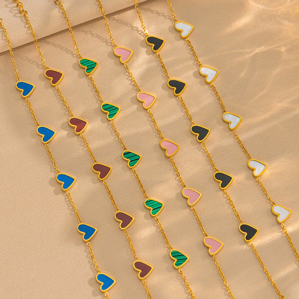 Fashion Simple Light Luxury All Match Titanium Steel Heart Shaped Plated Bracelet Jewelry With Electroplating Treatment