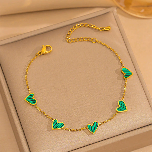 Fashion Simple Light Luxury All Match Titanium Steel Heart Shaped Plated Bracelet Jewelry With Electroplating Treatment