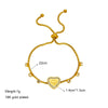 Fashion Simple Light Luxury Niche Heart Round Diamond Embedded Adjustable Chain Titanium Steel Bracelet With Electroplating Design