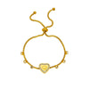 Fashion Simple Light Luxury Niche Heart Round Diamond Embedded Adjustable Chain Titanium Steel Bracelet With Electroplating Design