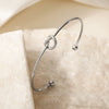 Fashion Simple Love Knot Opening Stainless Steel Women's Bracelet With 18K Gold Plating