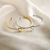 Fashion Simple Love Knot Opening Stainless Steel Women's Bracelet With 18K Gold Plating