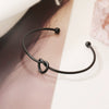 Fashion Simple Love Knot Opening Stainless Steel Women's Bracelet With 18K Gold Plating