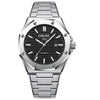 Fashion Simple Men's Stainless Steel Alloy Quartz Wristwatch Round Dial Luminous Waterproof