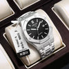 Fashion Simple Men's Stainless Steel Alloy Quartz Wristwatch Round Dial Luminous Waterproof
