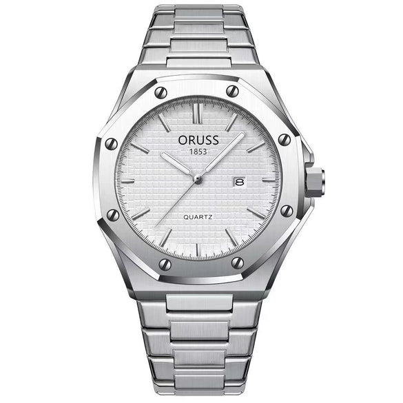 Fashion Simple Men's Stainless Steel Alloy Quartz Wristwatch Round Dial Luminous Waterproof