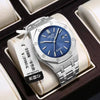 Fashion Simple Men's Stainless Steel Alloy Quartz Wristwatch Round Dial Luminous Waterproof