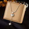 Fashion Simple Metal Heart Pendant Tassel Chain Stainless Steel Gold Plated Necklace For Women