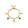 Fashion Simple Metal Titanium Steel Vintage Double Layer Chain Bracelet For Women With Electroplating Treatment