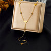 Fashion Simple Minimalist Stainless Steel Flower Heart Shape Electroplated Chain Bracelet Necklace