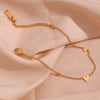 Fashion Simple Niche Allmatch Titanium Steel And Stainless Steel 18K Gold Plated Heart Pendant Chain Bracelet For Women
