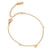 Fashion Simple Niche Allmatch Titanium Steel And Stainless Steel 18K Gold Plated Heart Pendant Chain Bracelet For Women