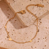 Fashion Simple Niche Allmatch Titanium Steel And Stainless Steel 18K Gold Plated Heart Pendant Chain Bracelet For Women