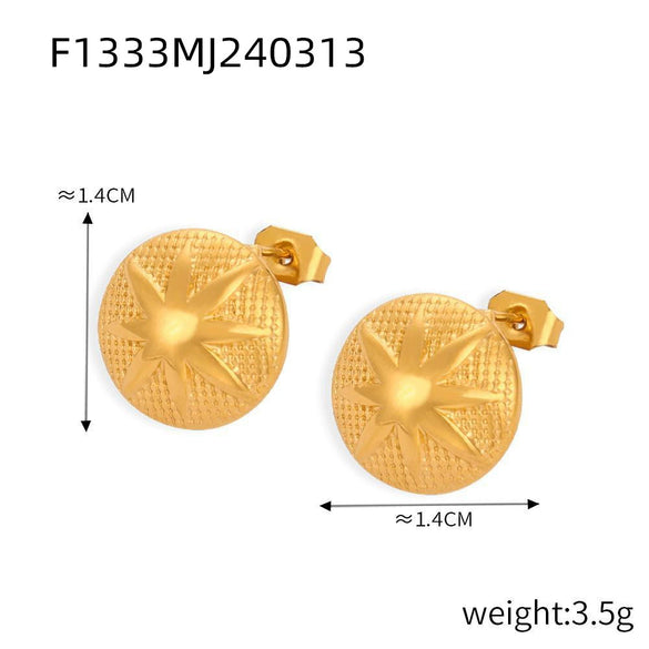 Fashion Simple Niche Design 316L Stainless Steel Gold Plated Irregular Geometric Earrings Jewelry For Women