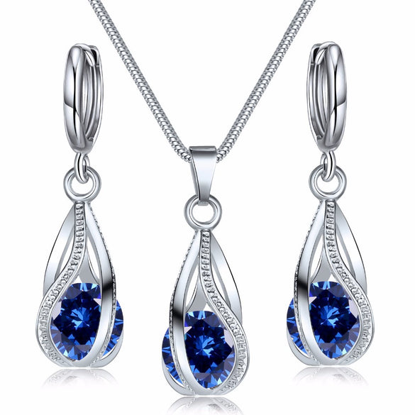 Fashion Jewelry Set For Women And Unisex Made Of Copper With Electroplating Treatment Featuring Ball Chain Hollow Water Drop And Love Bell Shape Mixed Gem Inlay