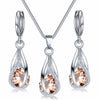Fashion Jewelry Set For Women And Unisex Made Of Copper With Electroplating Treatment Featuring Ball Chain Hollow Water Drop And Love Bell Shape Mixed Gem Inlay