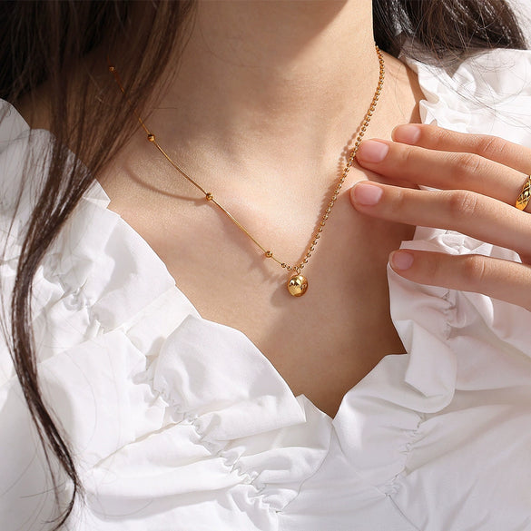 Fashion Simple Overlapping Clavicle Necklace 316L Stainless Steel Electroplating For Women