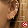 Fashion Simple S925 Sterling Silver Women's Earring Set With Four Pointed Star And Turquoise Geometric Style Electroplated