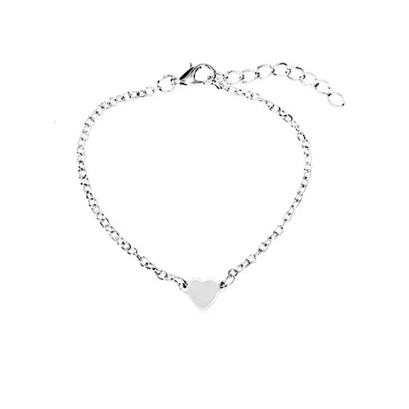 Fashion Customization Laser Engraving Heart No Inlaid Alloy Chain & Link Bracelets Wholesale