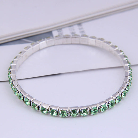 Fashion Simple Single Row Diamond Alloy Female Bracelet