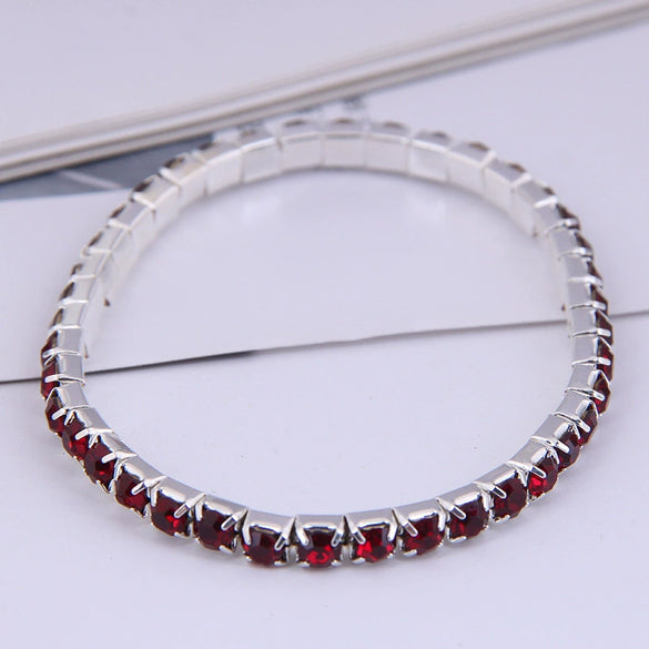 Fashion Simple Single Row Diamond Alloy Female Bracelet