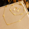 Fashion Simple Smooth Gold Plated Stainless Steel Snake Constellation Zodiac Accessories Pendant Chain Necklace Earring Bracelet For Women