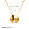 Fashion Simple Smooth Round Pearl Stainless Steel Goldplated Opening Ring Earrings And Necklaces Set