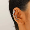 Fashion Simple Snake Leaf Alloy Fivepiece Set Ear Clip No Ear Holes Earrings Electroplated For Women With Animal Zodiac Geometry Style