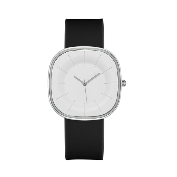Fashion Simple Square Cartoon Casual Quartz Watch For Women Alloy Case Silicone Strap
