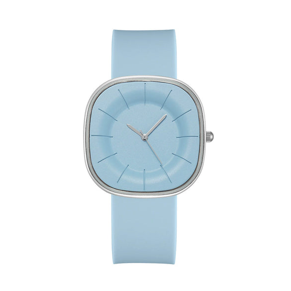 Fashion Simple Square Cartoon Casual Quartz Watch For Women Alloy Case Silicone Strap