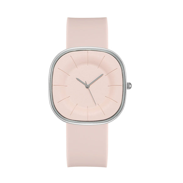 Fashion Simple Square Cartoon Casual Quartz Watch For Women Alloy Case Silicone Strap