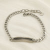 Fashion Simple 316L Stainless Steel Curved Electroplated Diamond Unisex Bracelet