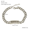 Fashion Simple 316L Stainless Steel Curved Electroplated Diamond Unisex Bracelet