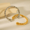 Fashion Simple Stainless Steel Gold Plated Hammer Open Bracelet For Women With Retro Design And Geometric Style