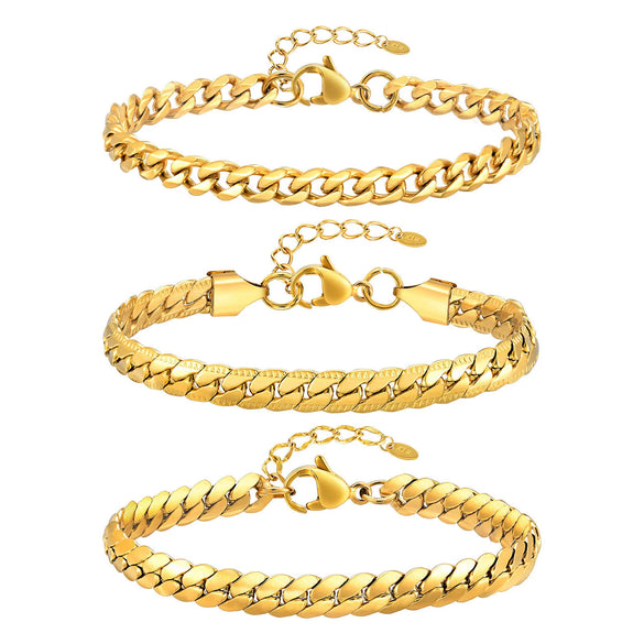Fashion Simple Stainless Steel Women's Golden Electroplated Bracelet