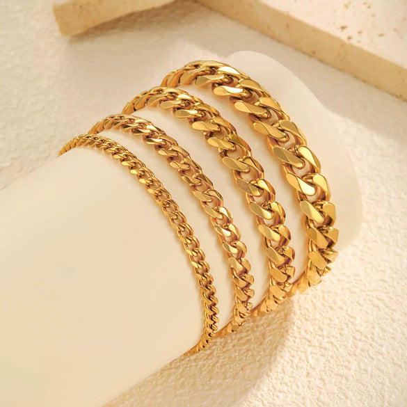 Fashion Simple Stainless Steel Women's Golden Electroplated Bracelet