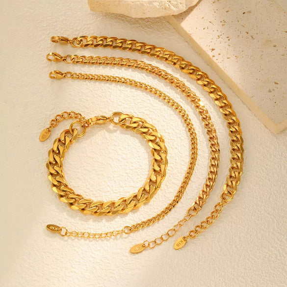 Fashion Simple Stainless Steel Women's Golden Electroplated Bracelet