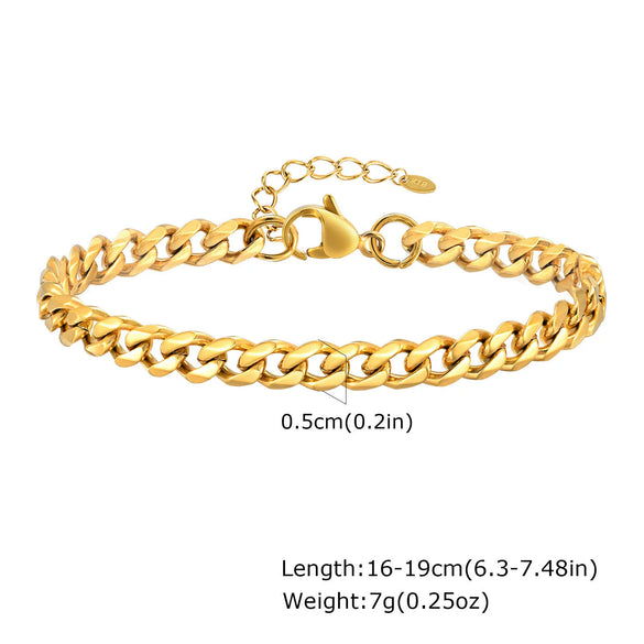 Fashion Simple Stainless Steel Women's Golden Electroplated Bracelet
