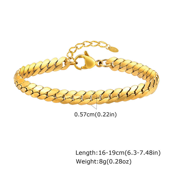 Fashion Simple Stainless Steel Women's Golden Electroplated Bracelet