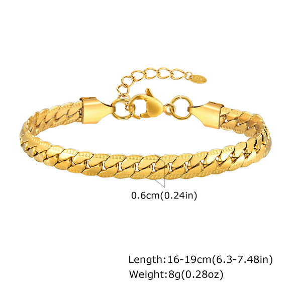 Fashion Simple Stainless Steel Women's Golden Electroplated Bracelet