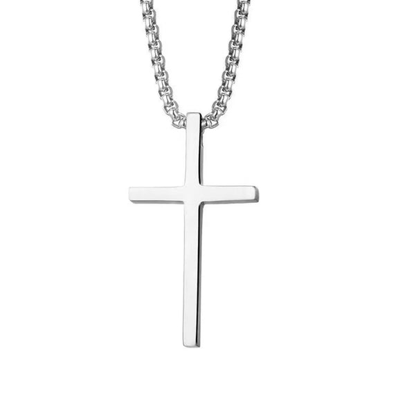 Fashion Simple Style Cross 201 Stainless Steel Alloy Polishing Men'S Pendant Necklace