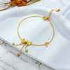 Fashion Simple Threedimensional Glitter Butterfly Chain Tassel Goldplated Stainless Steel Round Diamond Anklet