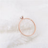 Fashion Simple Titanium Steel Geometric Zircon Ring In Rose Gold Color For Unisex Jewelry Wholesale