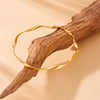 Fashion Simple Twisted Irregular Stainless Steel Gold Plated Bracelet