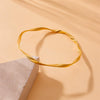 Fashion Simple Twisted Irregular Stainless Steel Gold Plated Bracelet