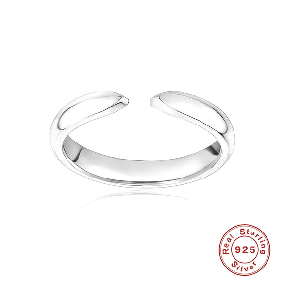 Fashion Simple Unisex S925 Sterling Silver Geometric Cross Open Ring With Electroplating