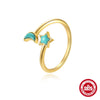 Fashion Simple Unisex S925 Sterling Silver Geometric Cross Open Ring With Electroplating