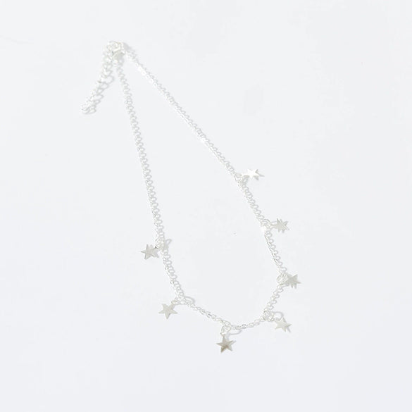 Fashion Simple Versatile Alloy Fivepointed Star Pendant Necklace With Ball Chain Electroplated Accessories